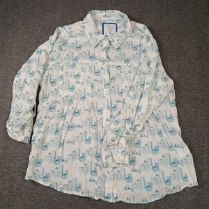 Style & Co. Women's‎ 1X 100% Rayon City Skyline Print Button Up Top
